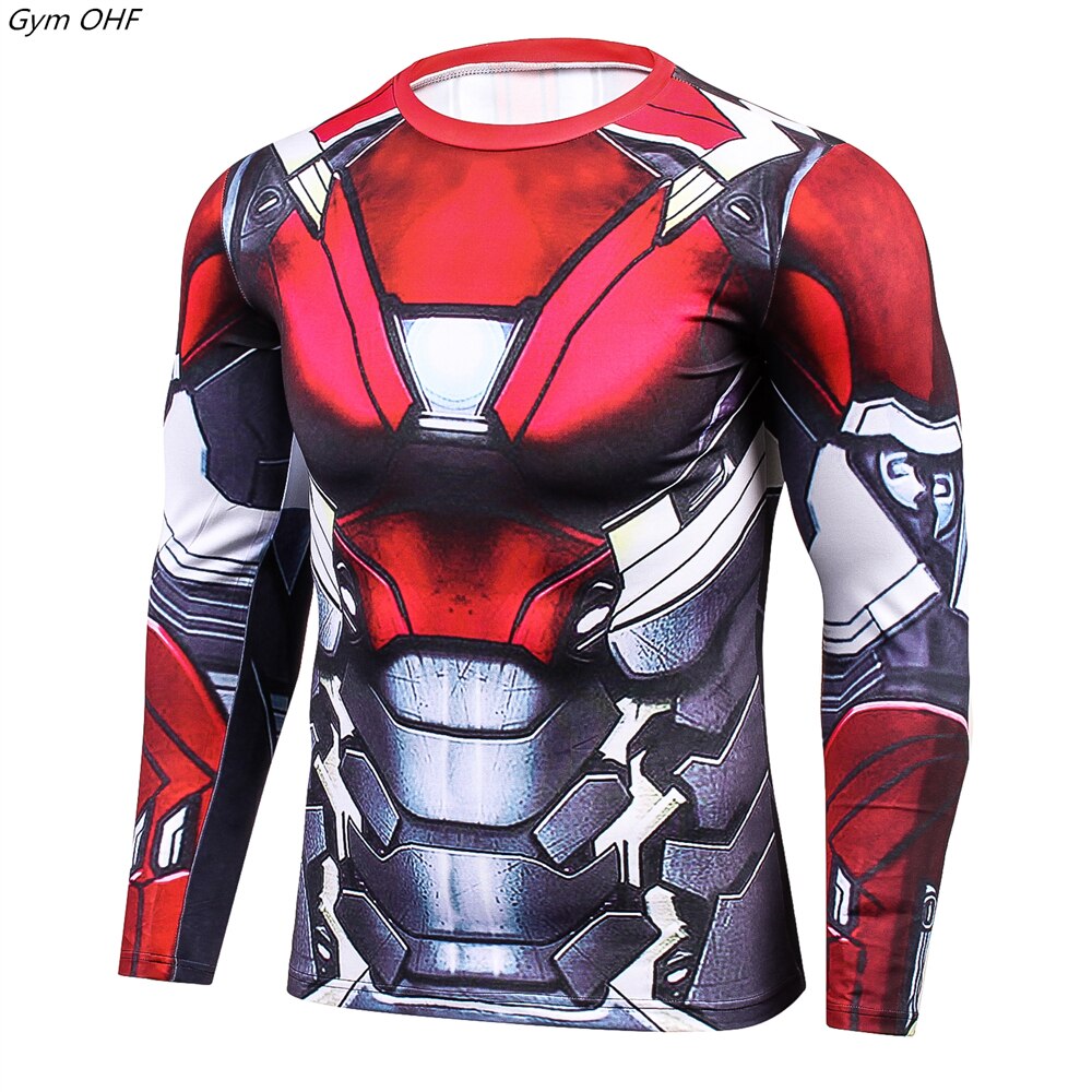 Men Fitness Compression Shirts Hero Tops -- Large