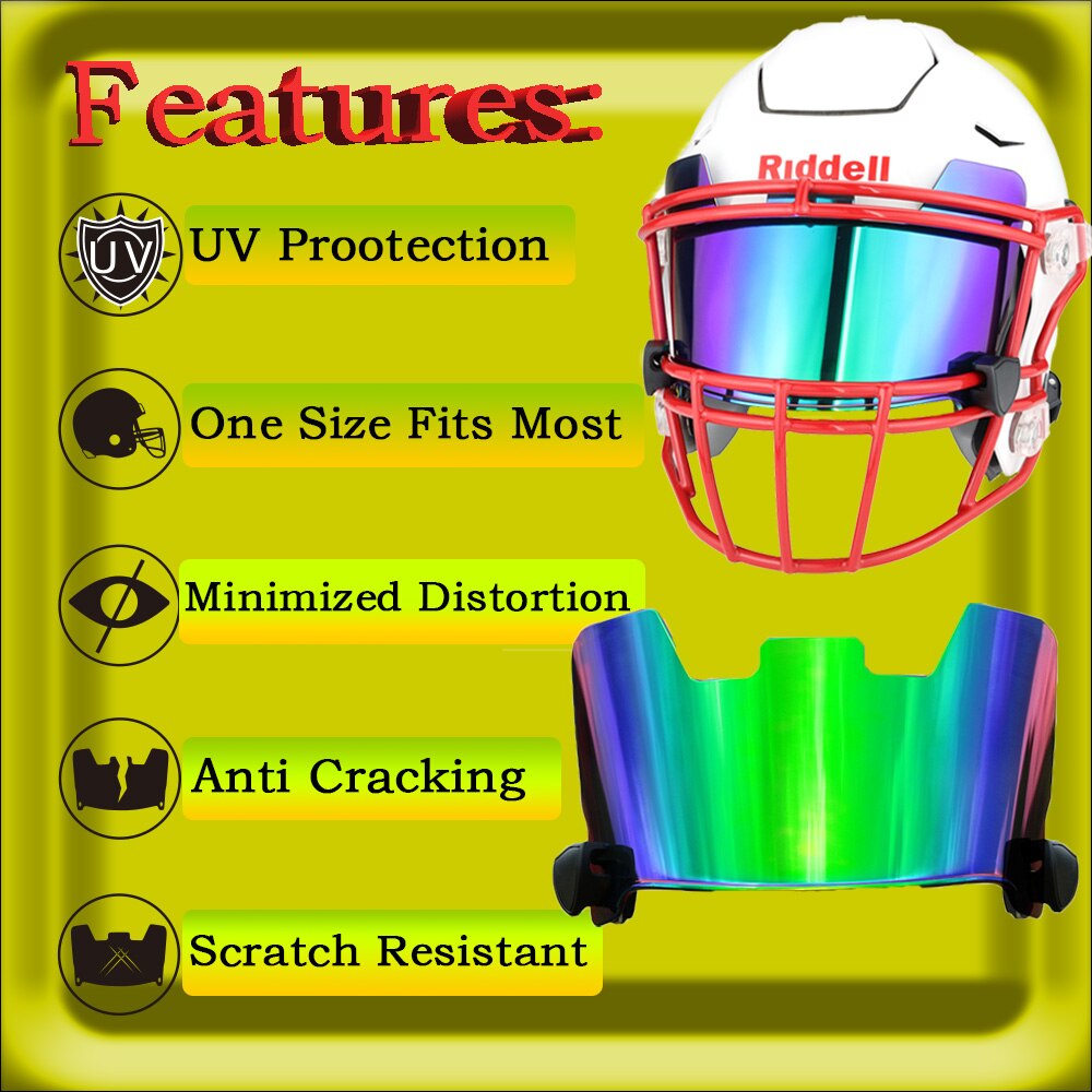 Football Helmet Visor with Clips
