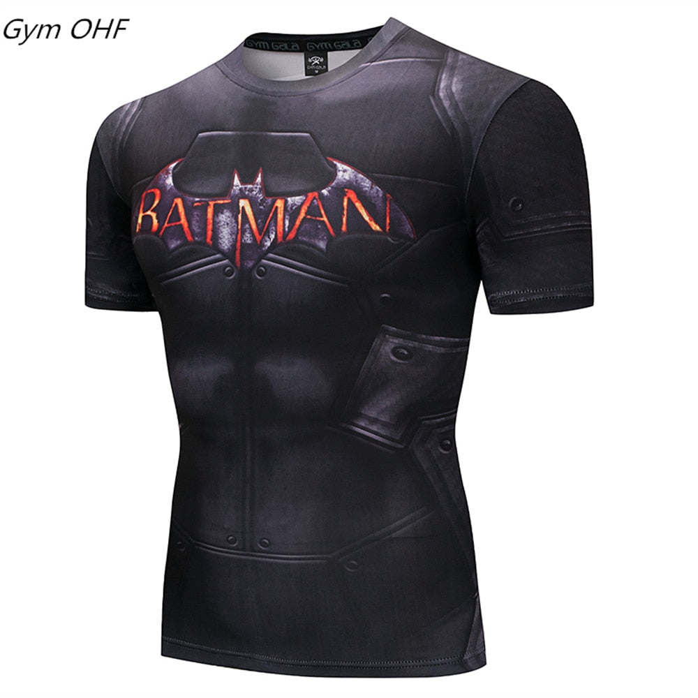 Men Fitness Compression Shirts Hero Tops -- Small