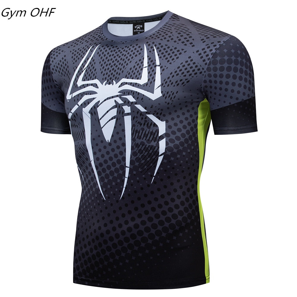 Men Fitness Compression Shirts Hero Tops -- Large