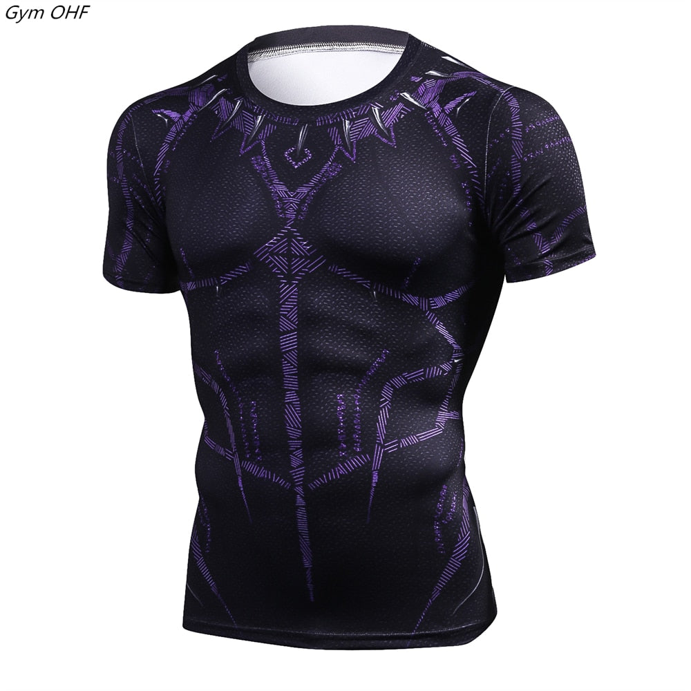 Men Fitness Compression Shirts Hero Tops -- Small