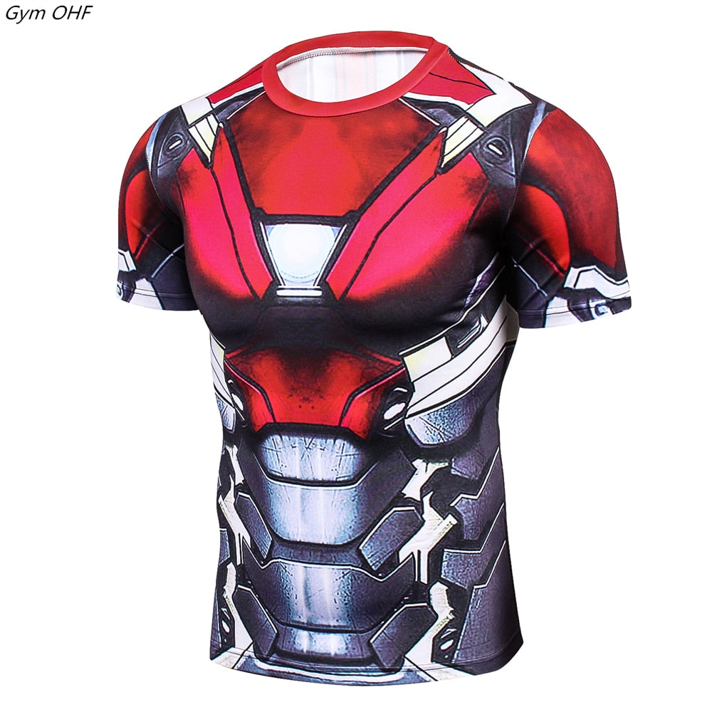 Men Fitness Compression Shirts Hero Tops -- Small