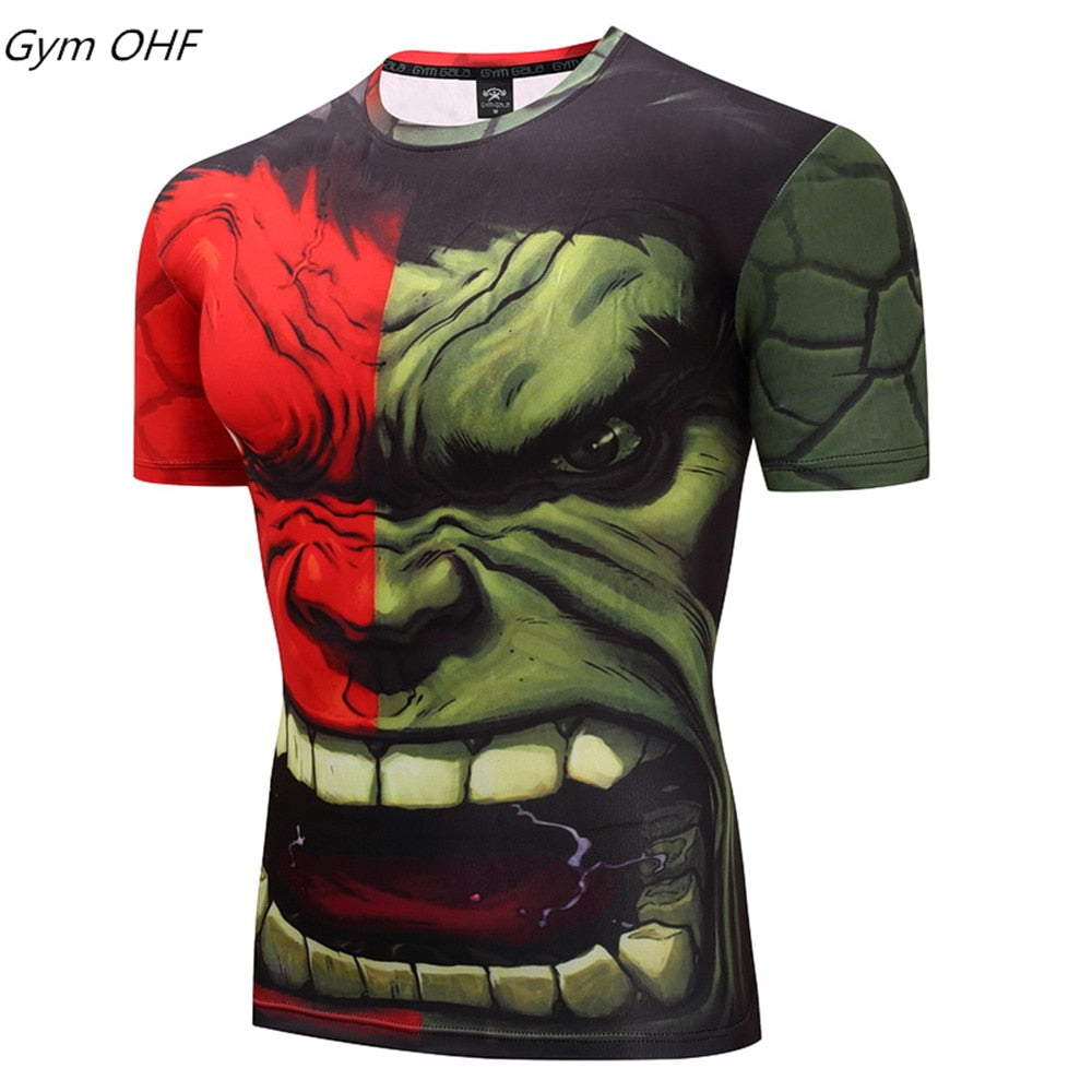 Men Fitness Compression Shirts Hero Tops -- Small