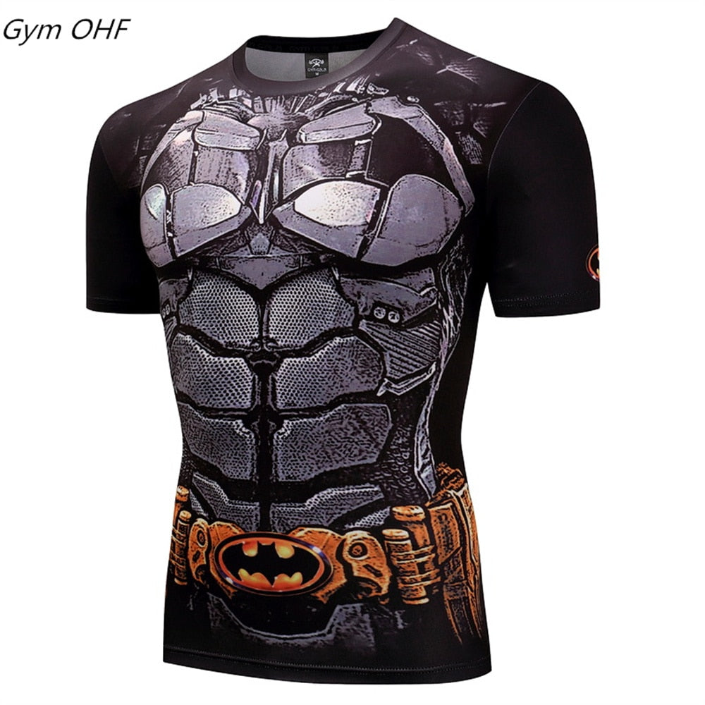 Men Fitness Compression Shirts Hero Tops -- Small