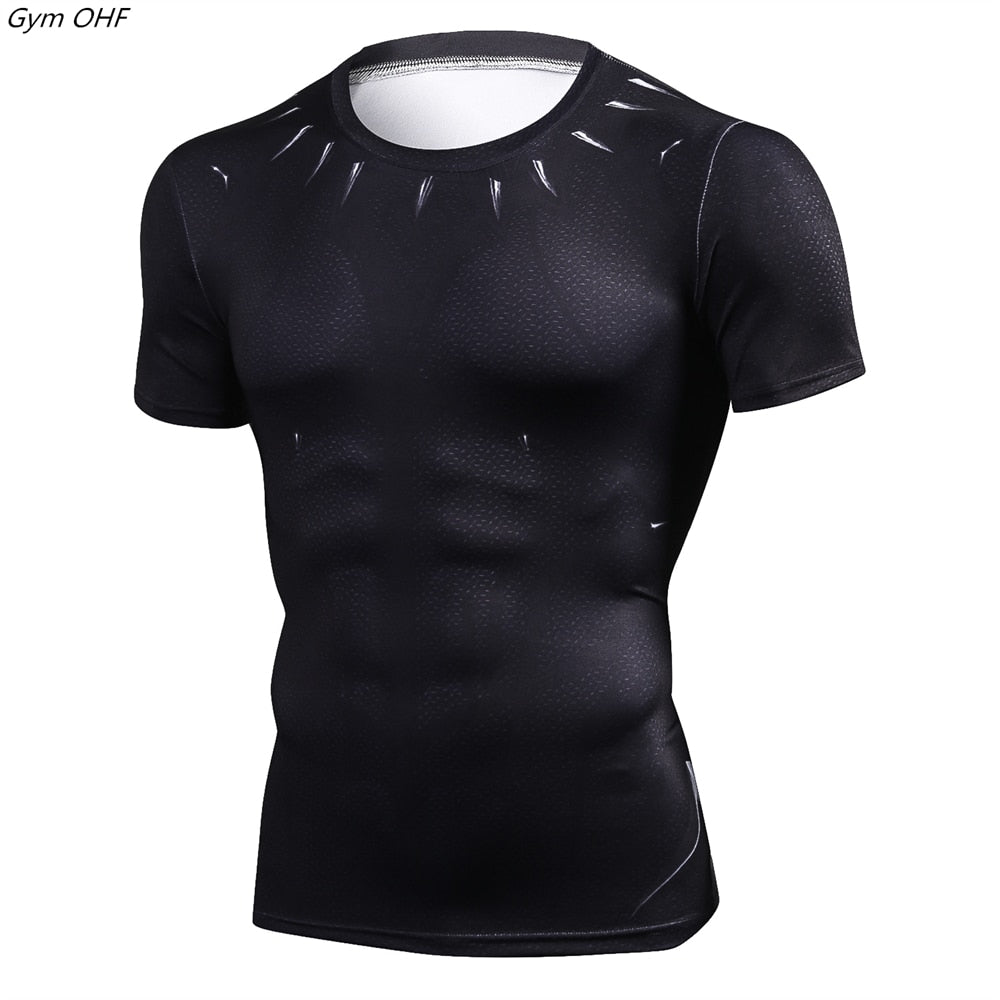 Men Fitness Compression Shirts Hero Tops -- Small