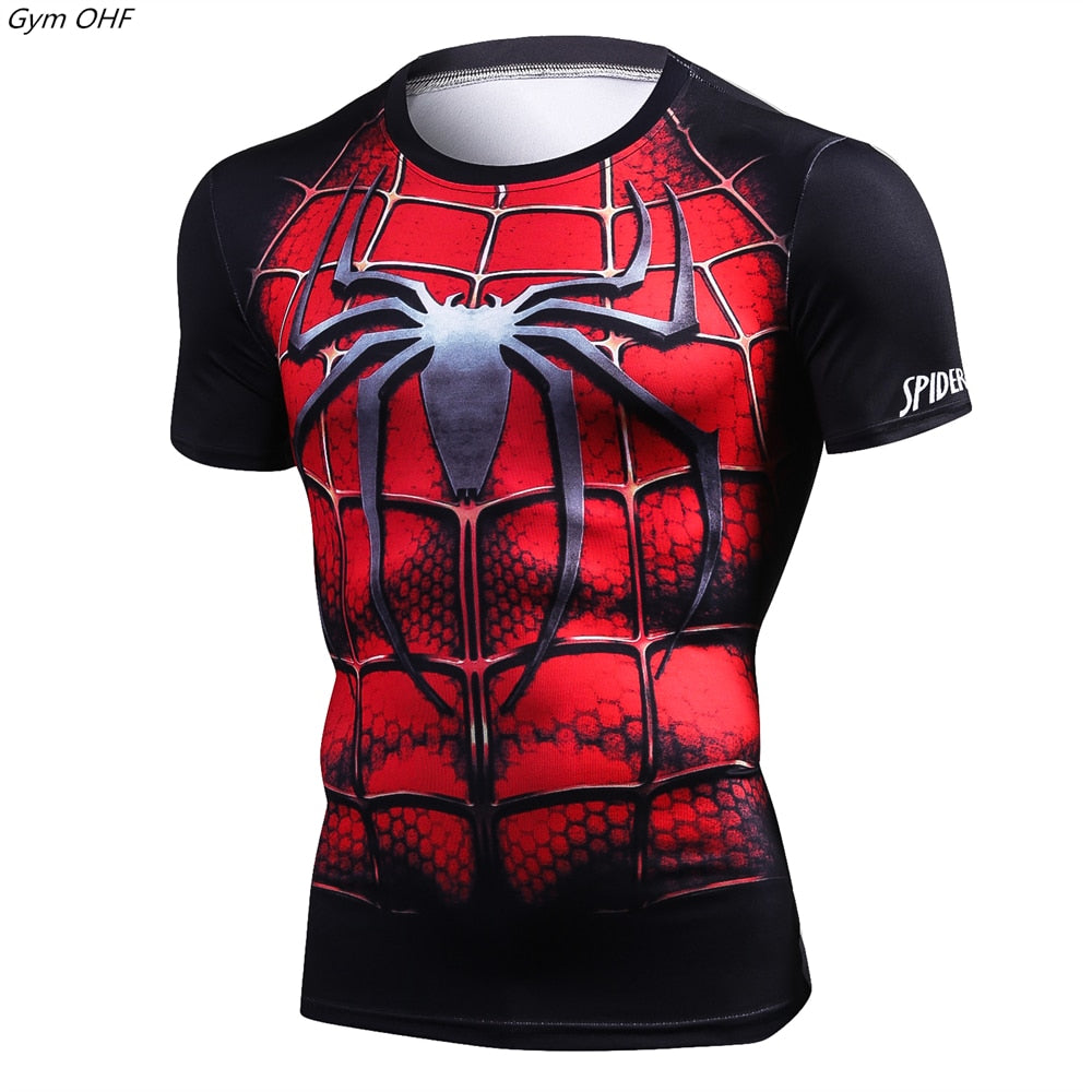 Men Fitness Compression Shirts Hero Tops -- Small