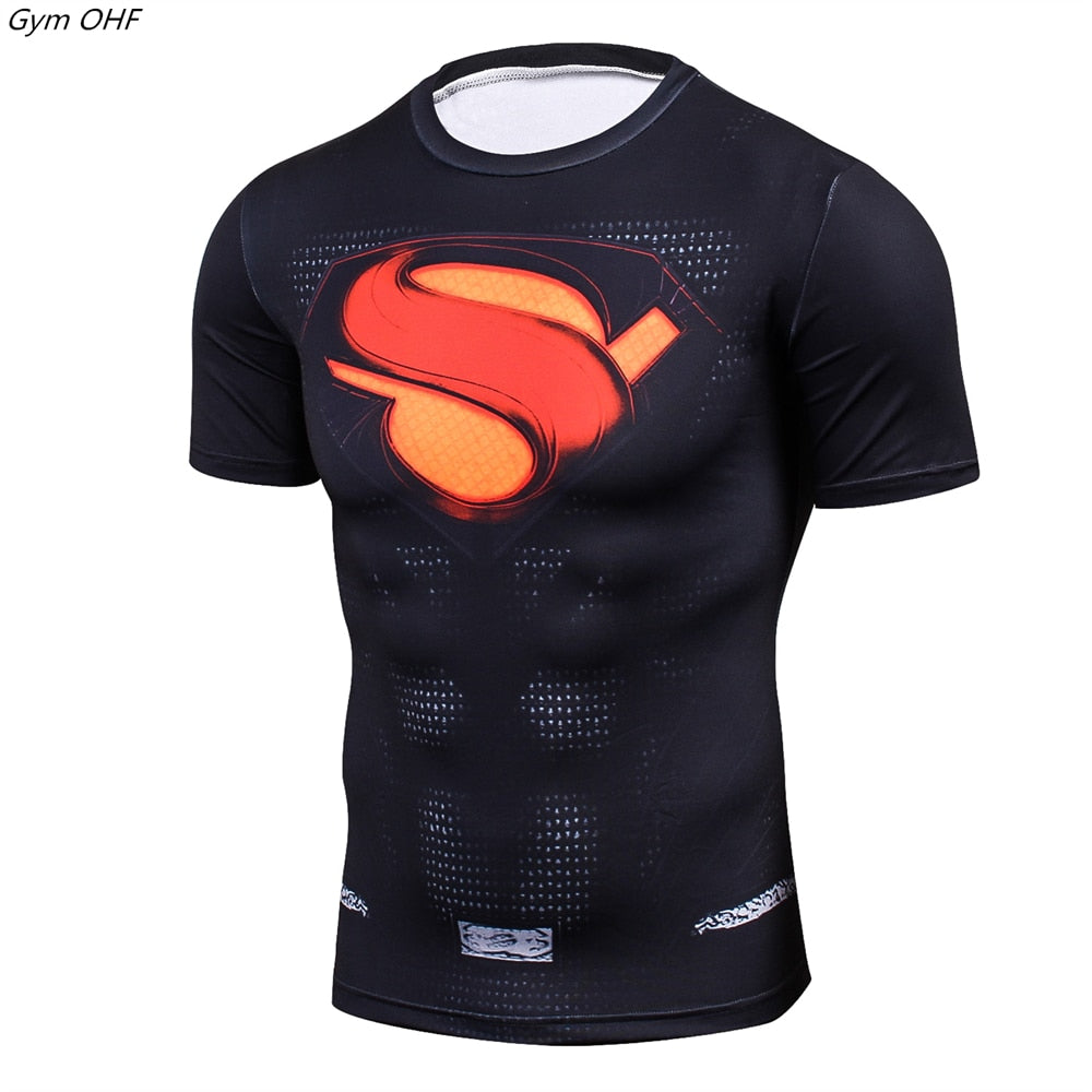 Men Fitness Compression Shirts Hero Tops -- Medium