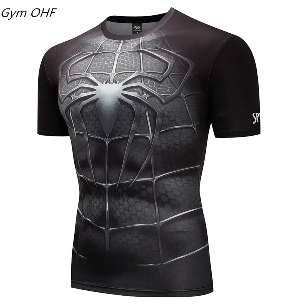 Men Fitness Compression Shirts Hero Tops -- Small