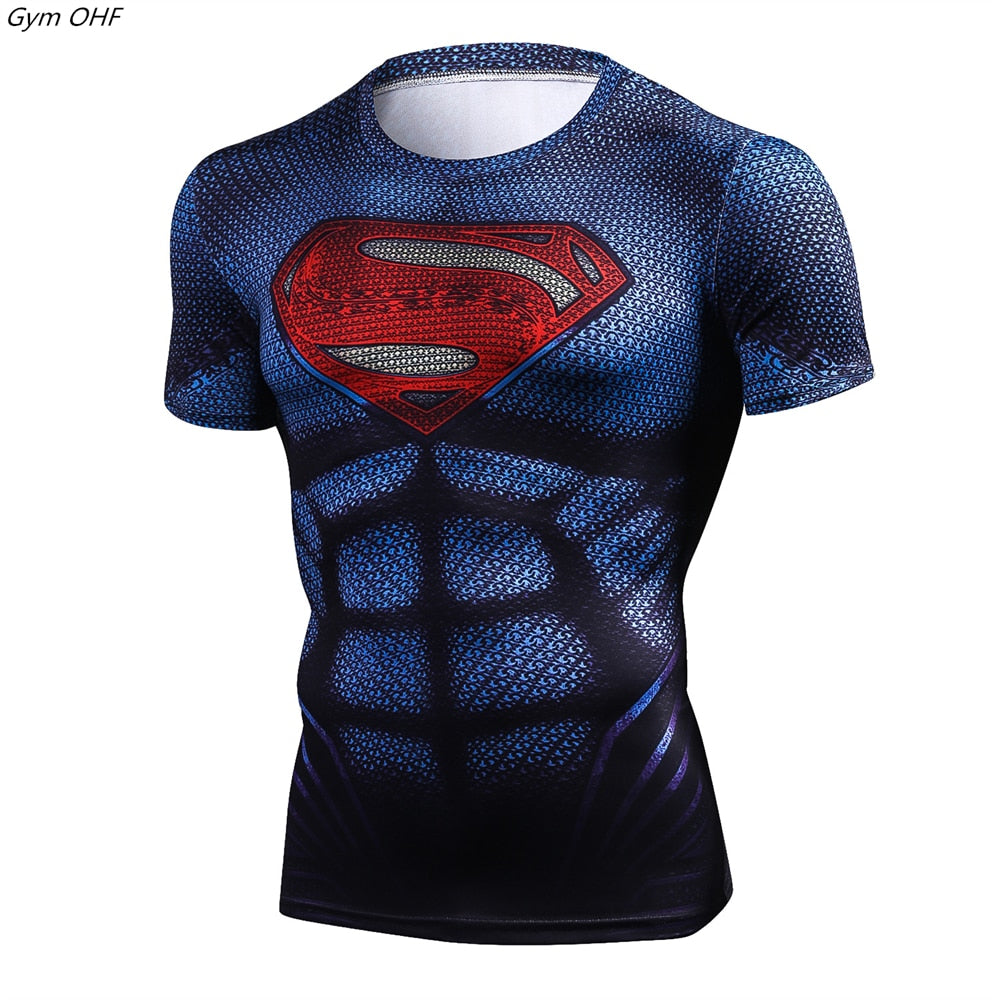 Men Fitness Compression Shirts Hero Tops -- Small