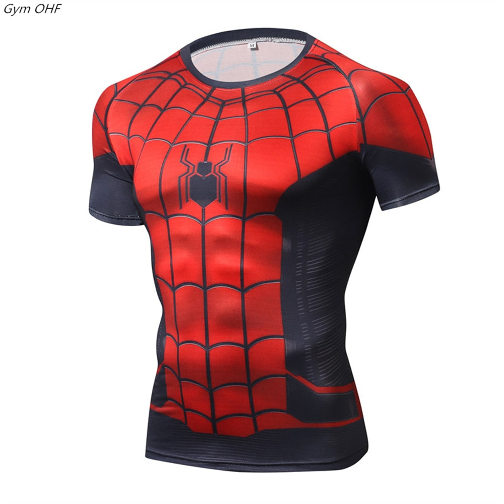 Men Fitness Compression Shirts Hero Tops -- Small