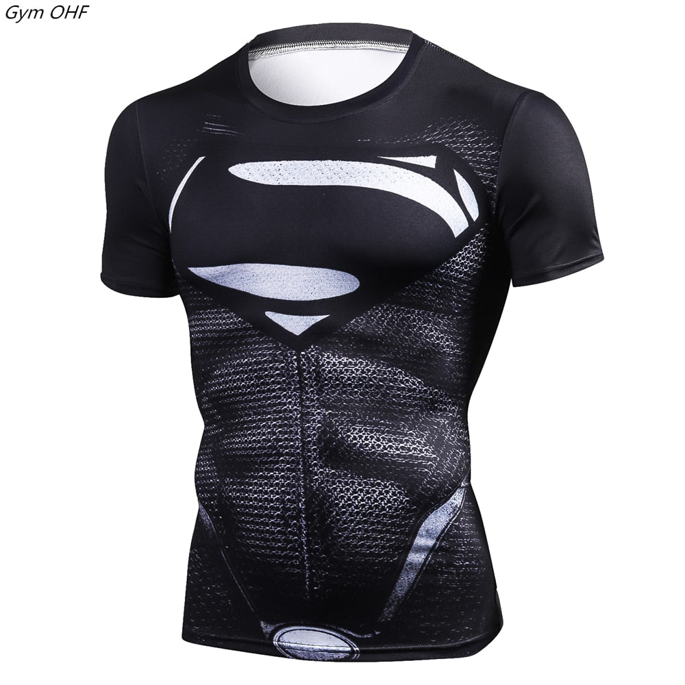 Men Fitness Compression Shirts Hero Tops -- Medium